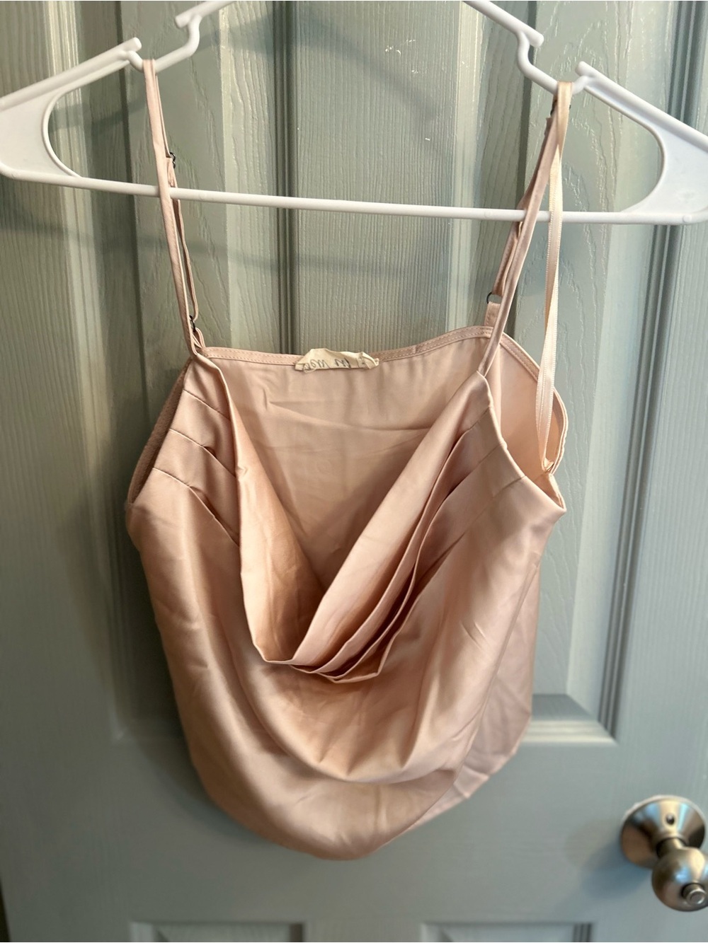 Silky Blush Pink Cowl Neck Camisole
